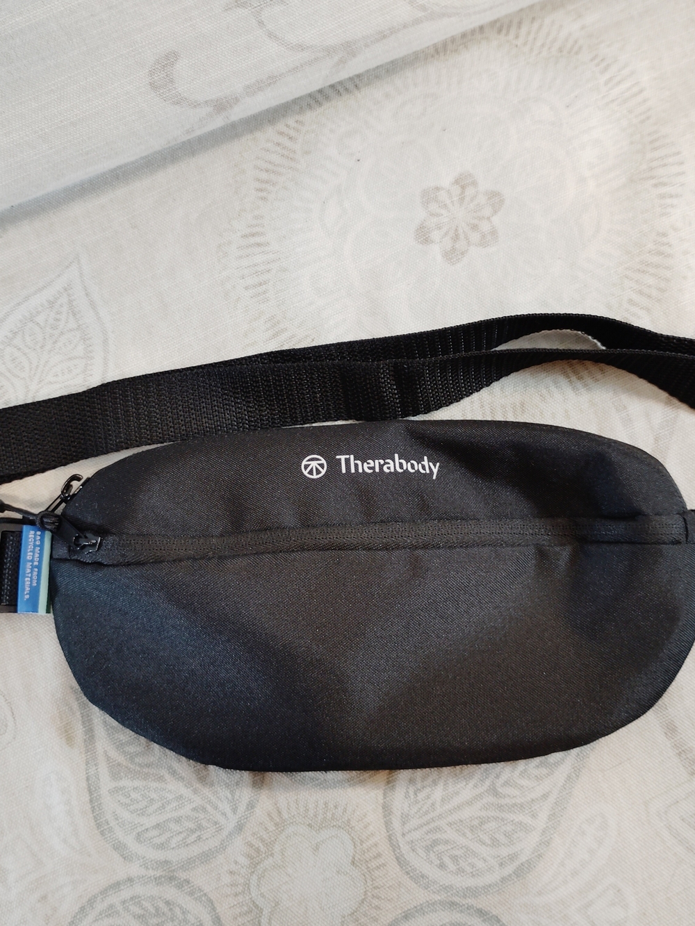 Therabody Black Waist Belt/Crossbody Bag with Zippered Front &2 Sections
